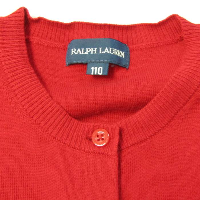 ラルフローレン カーディガン トップス 長袖 クルーネック コットン キッズ 女の子用 110サイズ レッド RALPH LAUREN 【中古】｜RALPH  LAUREN｜店舗買取｜ママ＆ベビー＞その他ベビーウェア｜USEDのアパレル通販サイト - SMASELL（スマセル）