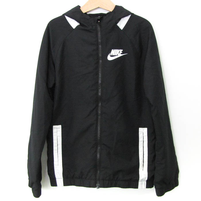 NIKE ナイロンジャケットフード付き Nike ブラック ナイロンジャケット
