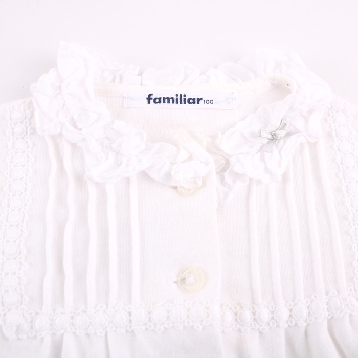 ファミリア ブラウス 長袖シャツ フォーマル トップス キッズ 女の子用 100サイズ ホワイト Familiar 【中古】｜Familiar｜店舗買取｜ママ＆ベビー＞その他ベビーウェア｜USEDのアパレル通販サイト  - SMASELL（スマセル）