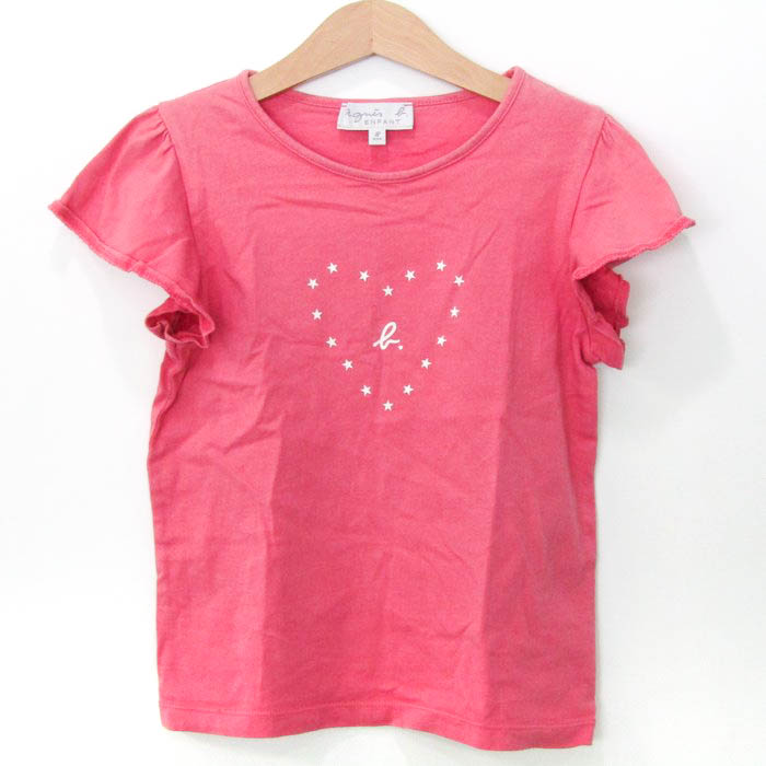 アニエスベー 半袖Ｔシャツ トップス ロゴT フリル袖 キッズ 女の子用 8ansサイズ ピンク agnes b. 【中古】｜agnes  b.｜店舗買取｜ママ＆ベビー＞その他ベビーウェア｜USEDのアパレル通販サイト - SMASELL（スマセル）