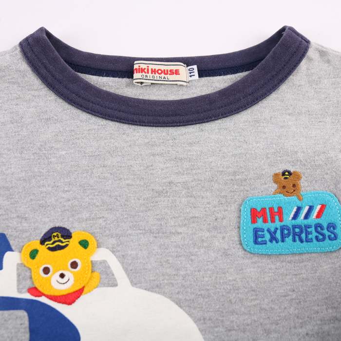 福袋 オンライン ミキハウス 長袖Tシャツ 日本製 新幹線 レイヤード風 トップス ベビー肌着・下着