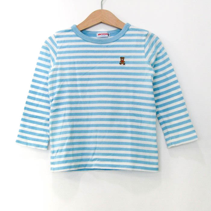 ミキハウス 長袖Tシャツ トップス ボーダー柄 日本製 キッズ 男の子用  