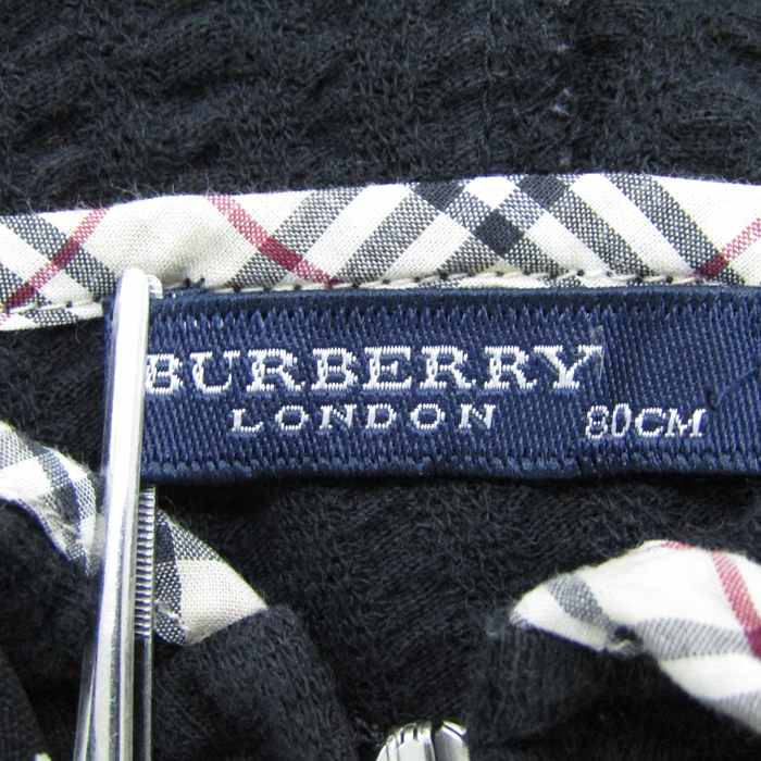 バーバリー パーカー トップス 半袖 ジップアップ アウター ベビー 男の子用 80サイズ ブラック BURBERRY 【中古】｜BURBERRY ｜店舗買取｜ママ＆ベビー＞その他ベビーウェア｜USEDのアパレル通販サイト - SMASELL（スマセル）