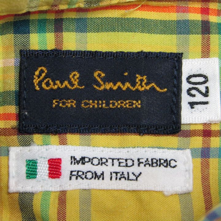 ポールスミス 半袖シャツ トップス チェック柄 イタリア生地 日本製 キッズ 男の子用 120サイズ イエロー Paul Smith 【中古】｜Paul  Smith｜店舗買取｜ママ＆ベビー＞その他ベビーウェア｜USEDのアパレル通販サイト - SMASELL（スマセル）