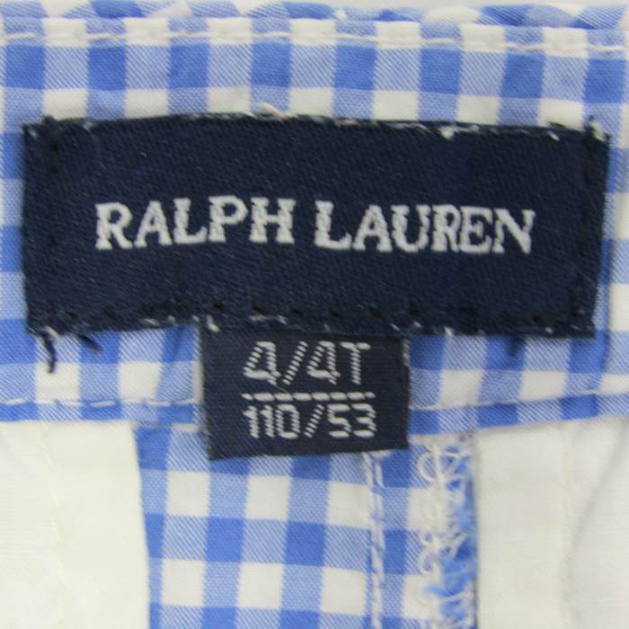 ラルフローレン ショートパンツ ボトムス ギンガムチェック柄 フリル キッズ 女の子用 4/4Tサイズ ブルー RALPH LAUREN  【中古】｜RALPH LAUREN｜店舗買取｜ママ＆ベビー＞その他ベビーウェア｜USEDのアパレル通販サイト - SMASELL（スマセル）