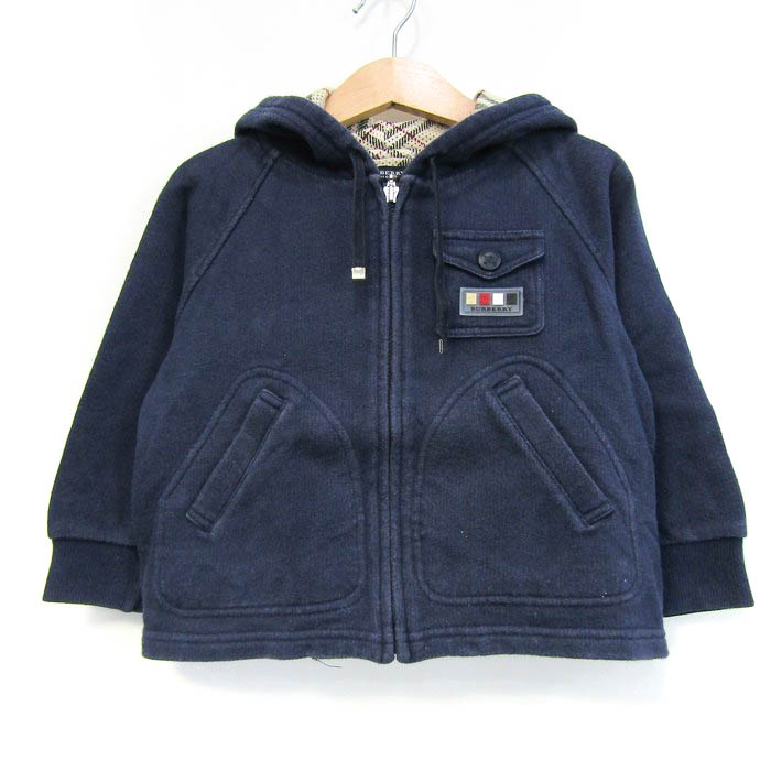 バーバリー パーカー トップス ジップアップ スウェット キッズ 男の子用 100Aサイズ ネイビー BURBERRY 【中古】｜BURBERRY ｜店舗買取｜ママ＆ベビー＞その他ベビーウェア｜USEDのアパレル通販サイト - SMASELL（スマセル）