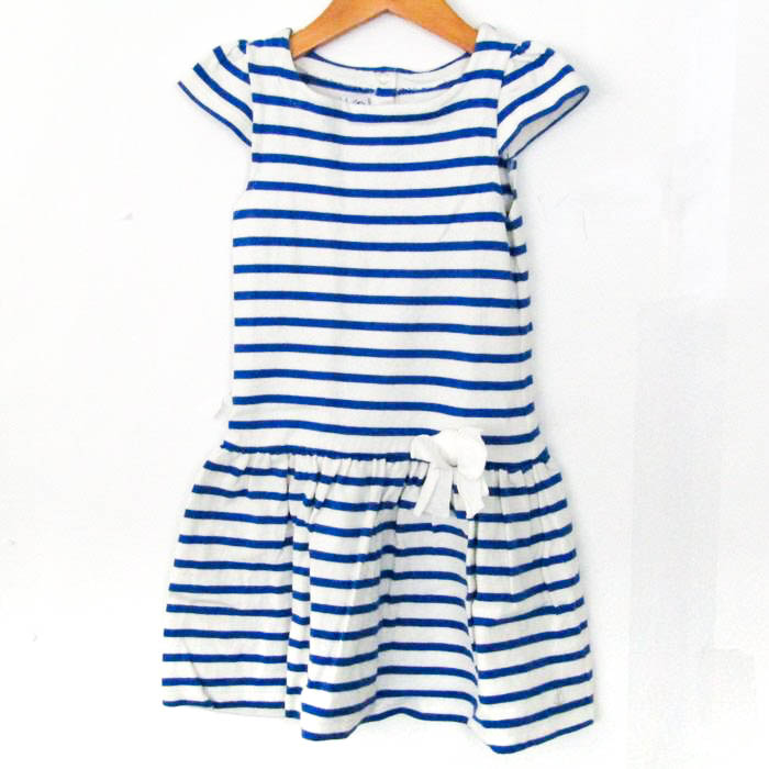 プチバトー ワンピース トップス 半袖 ボーダー柄 キッズ 女の子用  
