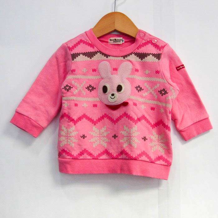 ミキハウス 動物アニマルピンク トレーナー 100