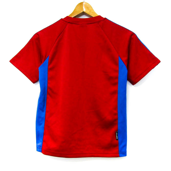 未使用品 ビンテージ 80s クラブ アディダス タオル地 半袖シャツ 赤 S ADIDAS / アディダス 80s USA製 両面トレフォイル 半袖Tシャツ