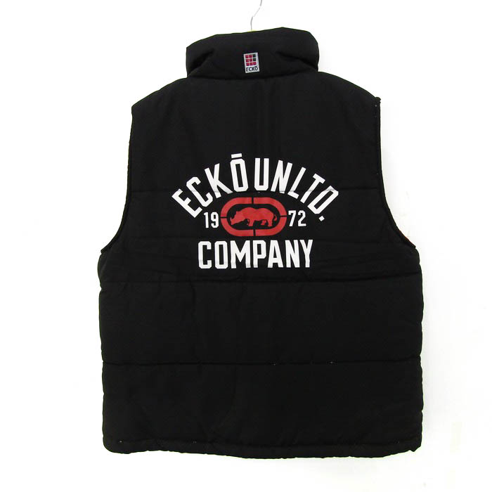 エコーアンリミテッド ベスト ジャケット アウター 中綿 バックロゴ キッズ 男の子用 140サイズ ブラック ecko unltd. 【中古】｜ecko  unltd.｜店舗買取｜ママ＆ベビー＞その他ベビーウェア｜USEDのアパレル通販サイト - SMASELL（スマセル）