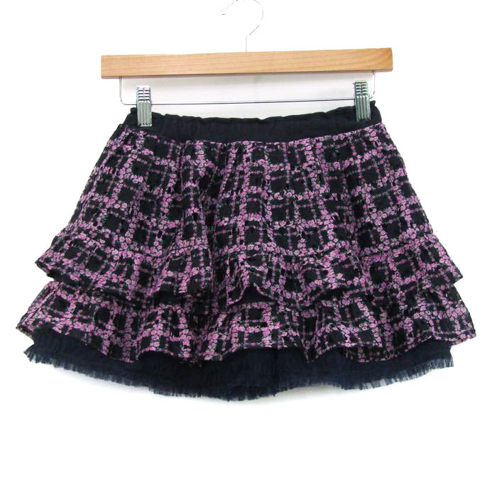いラインアップ メゾピアノ キュロットスカート チェック柄 ボトムス キッズ Tops