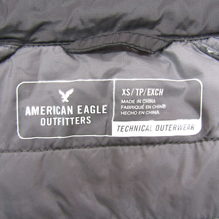 AMERICAN EAGLE/アメリカンイーグル フード付き ジップアップ ウールコート グレー 【サイズ：Women's M】