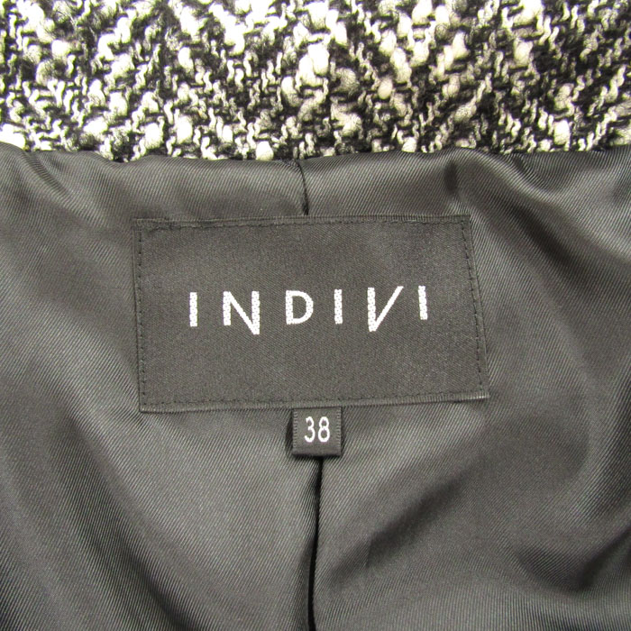 インディヴィ ショートコート ツイード ジャケット 日本製 ウール混