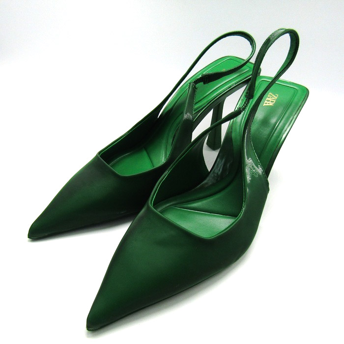 ザラ ミュール バックストラップ ポインテッドトゥ パンプス 靴  