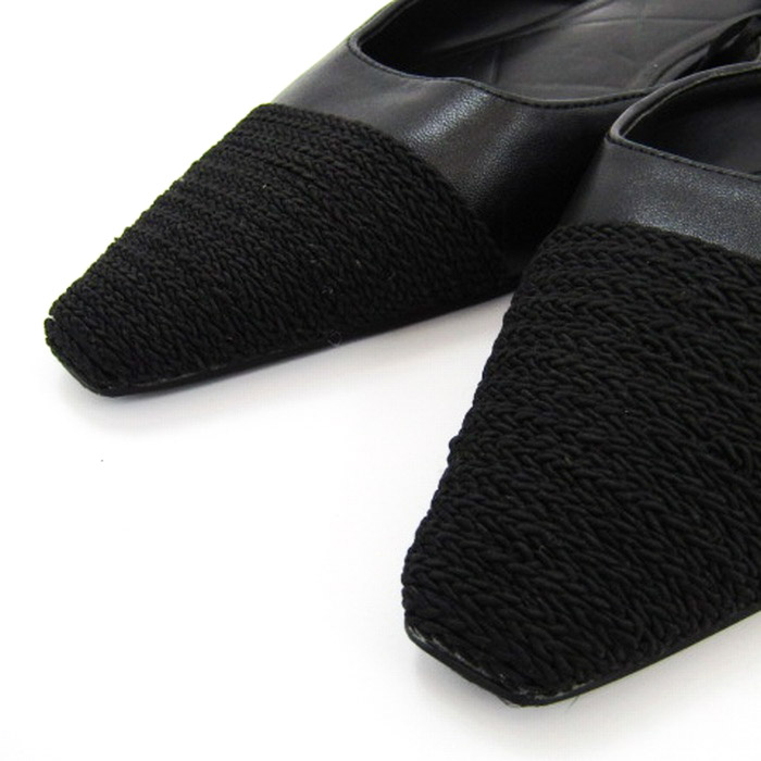 ZARA ブラック ミュール 35サイズ ZARA ザラ サンダル ミュール スクエアトゥ シューズ 靴