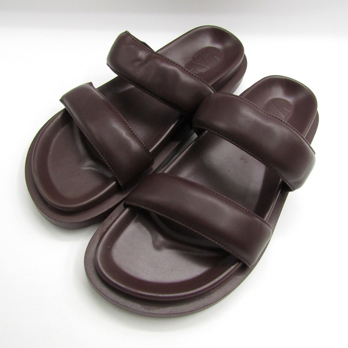 ザラ フラットサンダル キルティング 靴 レディース 36サイズ ブラウン  