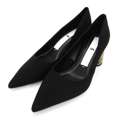 Mazell 黒 スエード パンプス23，5cm Mazell 黒 スエード パンプス23，5cm