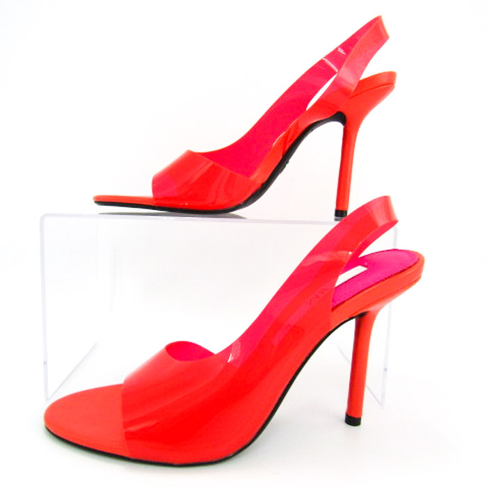 バーバリー オープントゥサンダル37(24cm)ヒールチェック