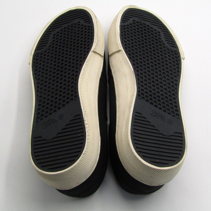 ZARAザラ♪パールストライプフラットシューズスリッポン靴 zk0142-001.jpg