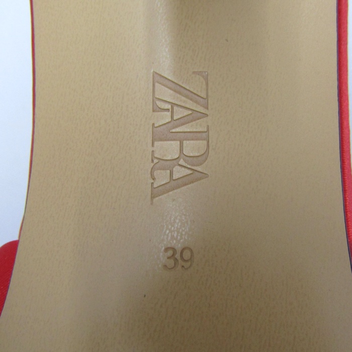 新品　ZARA ミュール　ボルドー ZARA バックルストラップ ハイヒールシューズ 3208/410 バックル