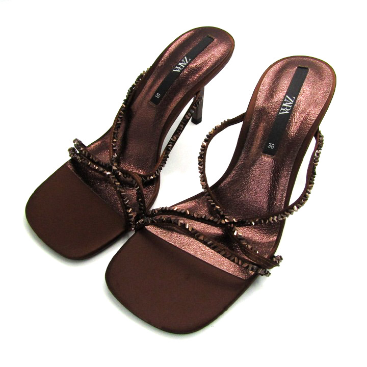 新品☆ZARA ザラ ハイヒールサンダル 黒 ブラック 24cm. ZARA - ザラ サンダル スクエアトゥ ハイヒール ストラップ 靴