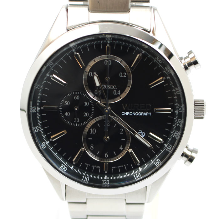 WIRED ワイアード スタンダード クロノグラフ 腕時計 電池式 AGAV109/7T92-0SM0 メンズ【中古】