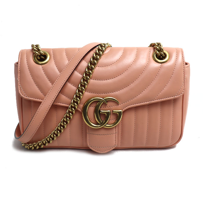 GUCCI グッチ GGマーモント ミディアム ショルダーバッグ ピンク 443497 レディース【中古】