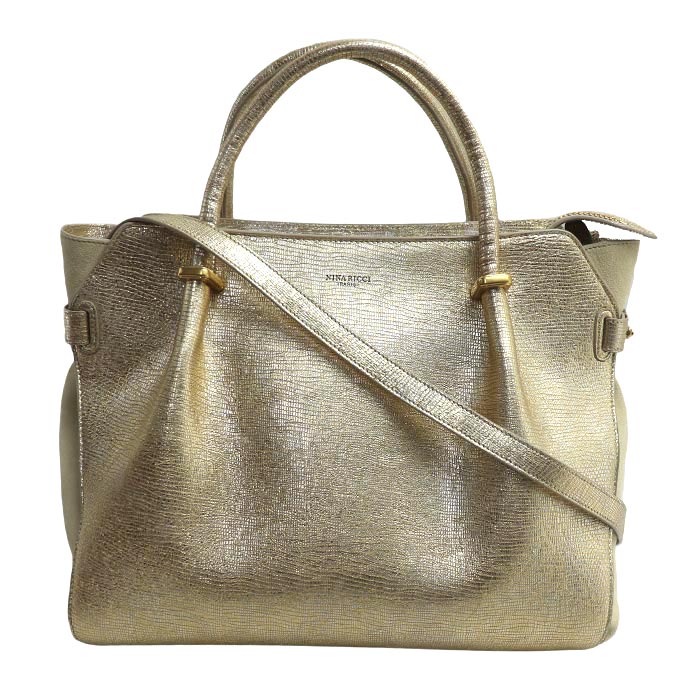 NINA RICCI ニナリッチ 2Wayショルダーバッグ ゴールド 15ERSAC34LAMB24 レディース【中古】【美品】