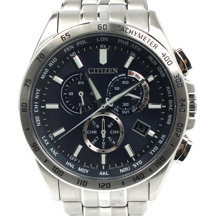 CITIZEN シチズン 腕時計 ソーラー ダイレクトフライト クロノグラフ CB5870-91L 電波 メンズ【中古】