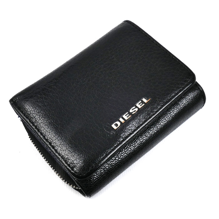 DIESEL ディーゼル 三つ折り財布 ブラック ネイビー X06639 P3043 メンズ【中古】