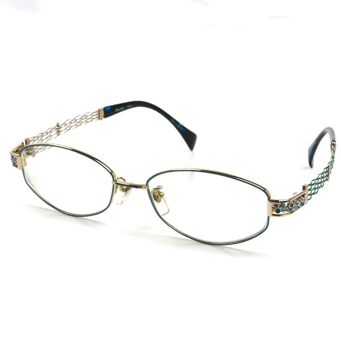 Charmant　シャルマン LineArt XL 1090-GN メガネ ゴールド/グリーン レンズ度入り レディース 53⬜︎16-135【中古】