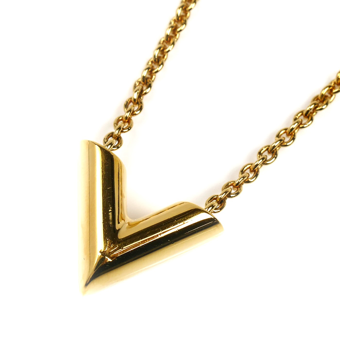 LOUIS VUITTON ルイ・ヴィトン メタル エセンシャル V ネックレス M61083 9.6g 42～47cm レディース【中古】