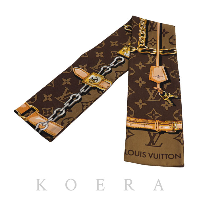 LOUIS VUITTON ルイ・ヴィトン バンドー・モノグラム コンフィデンシャル スカーフ マロン M78655 レディース【中古】