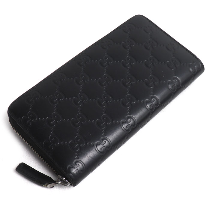 GUCCI グッチ グッチシマ シグネチャー ジップアラウンド ウォレット 長財布 ラウンドファスナー ブラック 307987 ユニセックス【中古】