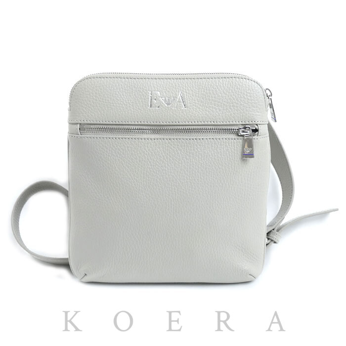 Emporio Armani エンポリオ・アルマーニ スモール フラット ショルダーバッグ グレー Y4M185 メンズ【中古】【美品】