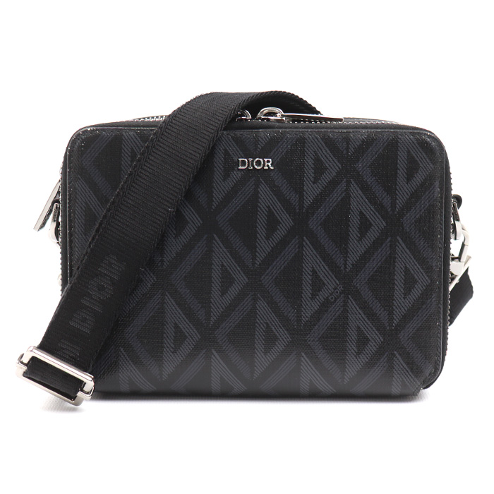 Dior ディオール CDダイヤモンド ショルダーバッグ ブラック 2ESBC119DC メンズ【中古】