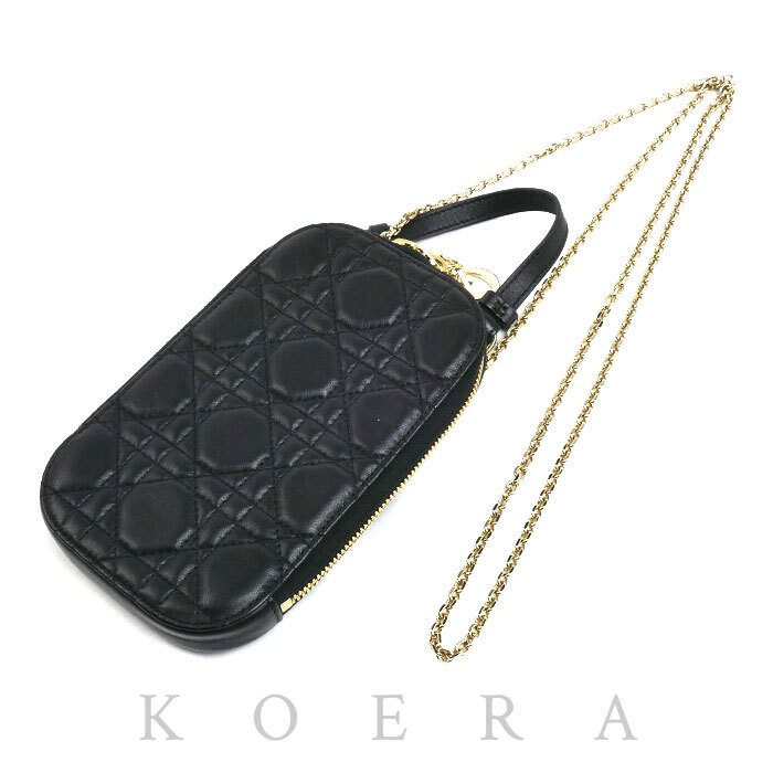 Dior ディオール カナージュ フォンポーチ ショルダーバッグ ブラック S0872ONMJ_M900 レディース【中古】【美品】