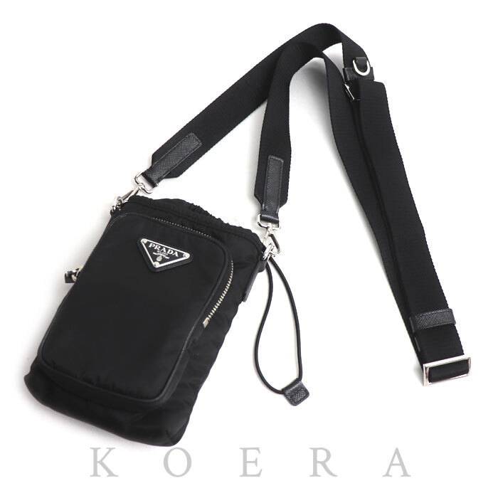 PRADA プラダ Re-Nylon スマートフォンケース ショルダーバッグ ブラック 2ZH155_2DMI_F0002 レディース【中古】