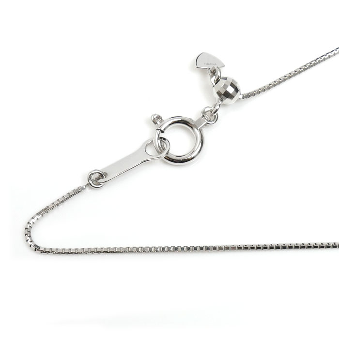K18WG ホワイトゴールド ベネチアン ネックレス 2.8g ～45cm フリーチェーン レディース【中古】