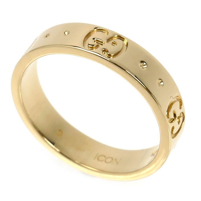 GUCCI グッチ K18YG イエローゴールド アイコン リング リング・指輪 ‎660070 J8500 8000 9号 3.6g レディース【中古】【美品】