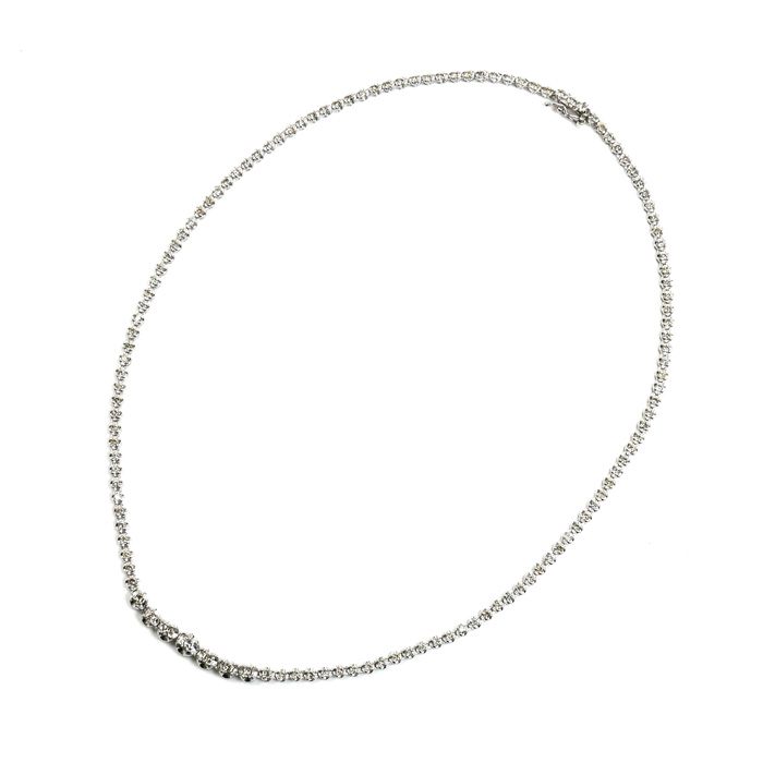 Pt1000プラチナ Pt850プラチナ テニス ネックレス ダイヤモンド3.00ct 16.9g 40cm レディース【中古】