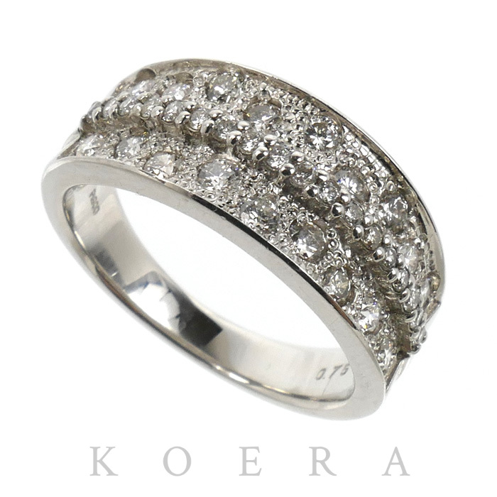 Pt900プラチナ リング・指輪 ダイヤモンド0.75ct 12号 6.8g レディース【中古】