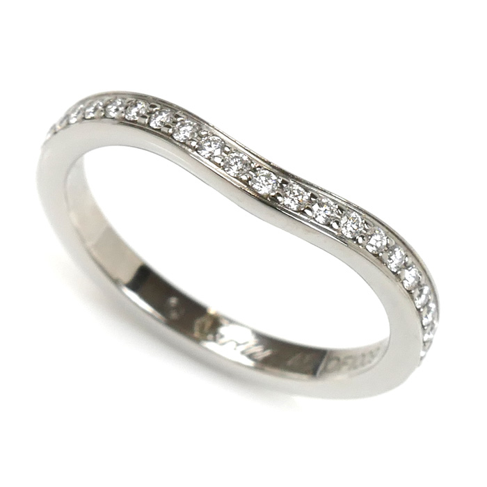 CARTIER カルティエ Pt950プラチナ バレリーナ ウェディング セミパヴェセッティング リング・指輪 B4093045 ダイヤモンド 5号 45 2.7g レディース【中古】【美品】