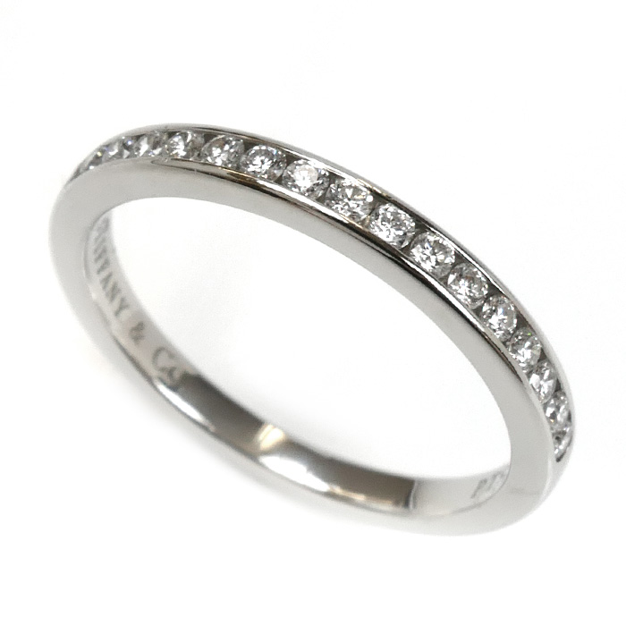 TIFFANY&Co. ティファニー Pt950プラチナ ハーフエタニティ リング・指輪 ダイヤモンド 10号 3.0g レディース【中古】【美品】