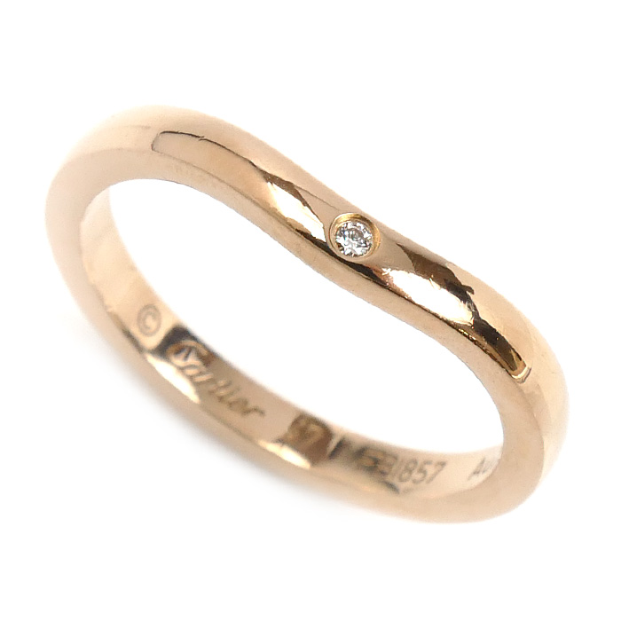 CARTIER カルティエ K18PG ピンクゴールド バレリーナ ウェディング リング・指輪 B4098647 ダイヤモンド 7号 47 2.4g レディース【中古】【美品】