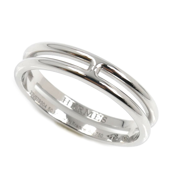 HERMES エルメス K18WG ホワイトゴールド アリアンヌ リング・指輪 H119834B 00050 10号 50 2.9g レディース【中古】【美品】