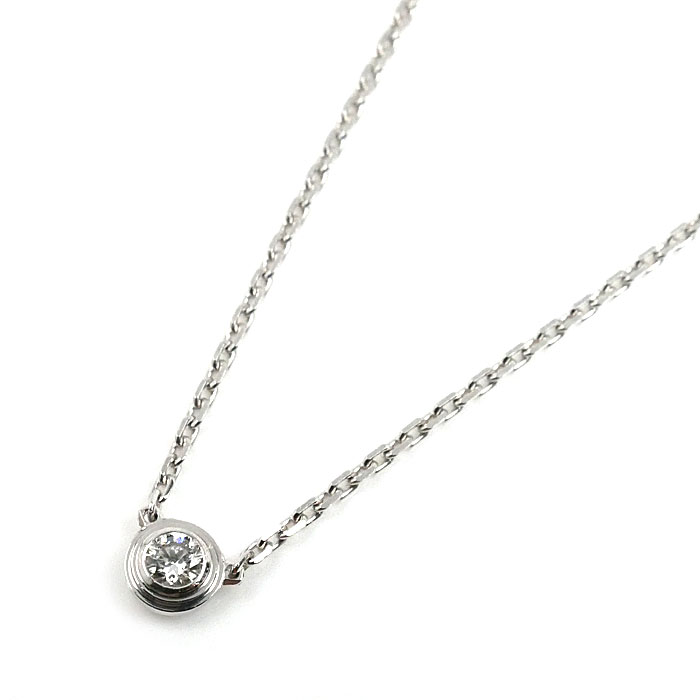 CARTIER カルティエ K18WG ホワイトゴールド ダムール XS ネックレス B7224515 ダイヤモンド 2.3g 38/41cm レディース【中古】【美品】