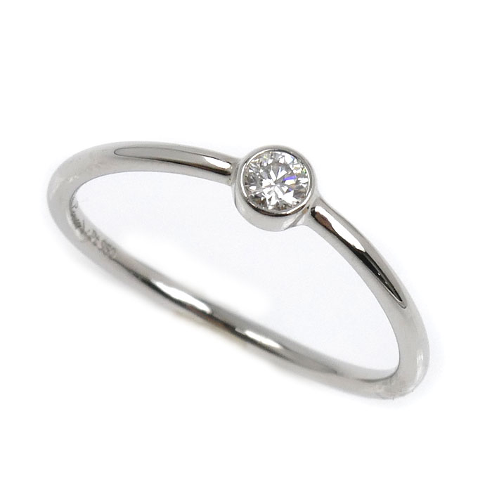 TIFFANY&Co. ティファニー Pt950プラチナ ウェディング シングルロウ リング・指輪 ダイヤモンド 6.5号 1.4g レディース【中古】【美品】