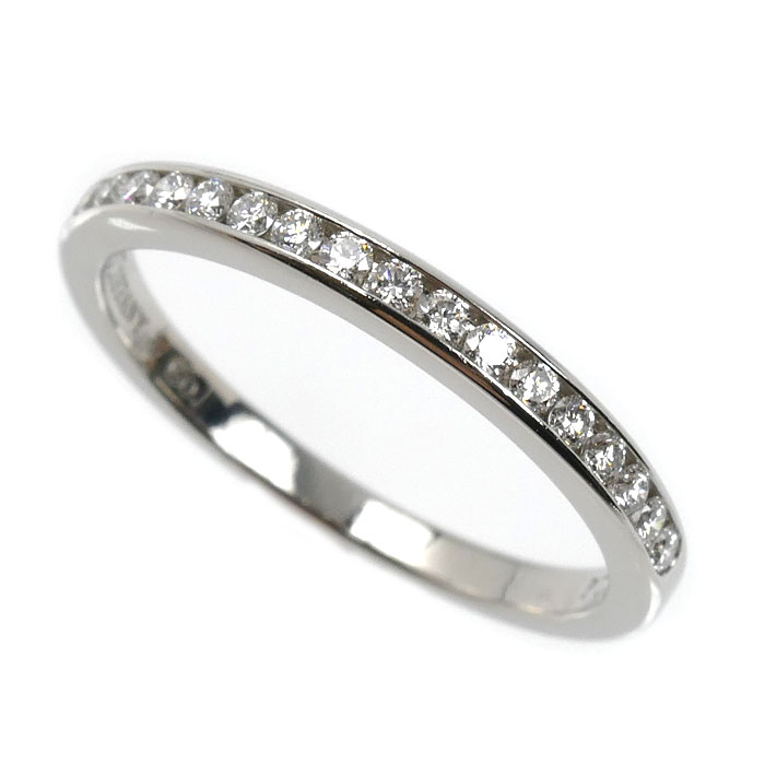 TIFFANY&Co. ティファニー Pt950プラチナ ハーフエタニティ リング・指輪 ダイヤモンド 11.5号 2.9g レディース【中古】