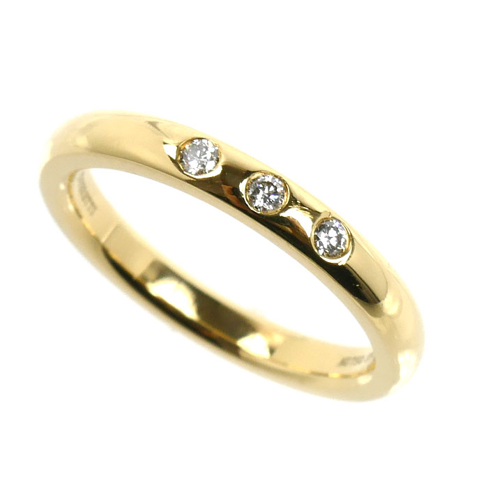 TIFFANY&Co. ティファニー K18YG スタッキング バンド 3PD リング・指輪 60017119 ダイヤモンド 10号 3.9g レディース【中古】